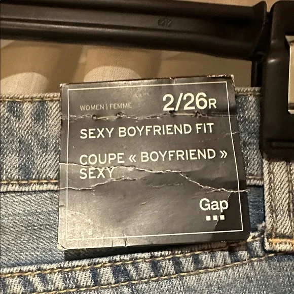 GAP Women's Boyfriend Jeans - Distressed Blue - Picture 4 of 6
